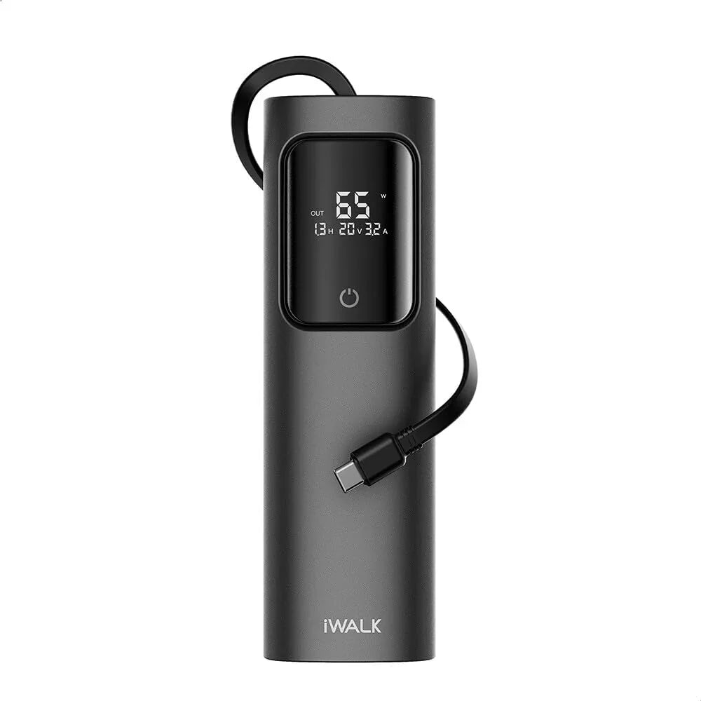 iWalk Tanker 65W Powerbank 20000mAh PD With Build In Cables - Black - Tashqila iWalk Tanker 65W Powerbank 20000mAh PD With Build In Cables - Black - Tashqila